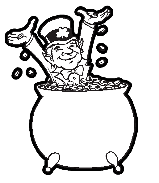 515x591 Leprechaun In A Big Pot Of Gol For Saint Patricks Day Coloring