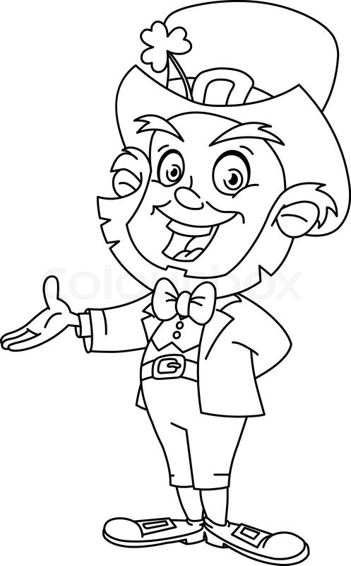 497x800 Cute Leprechaun Coloring Page