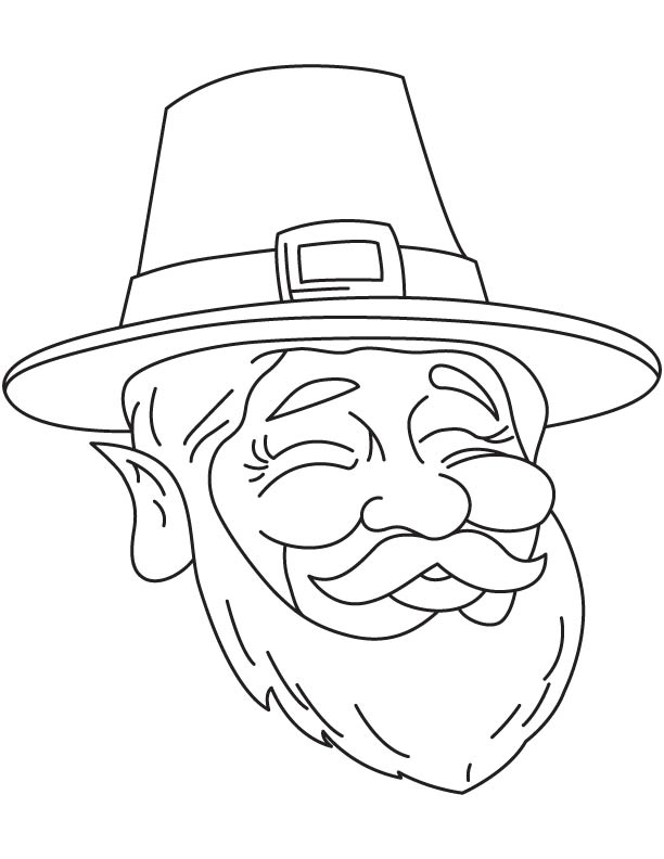 612x792 Leprechaun Face Coloring Page