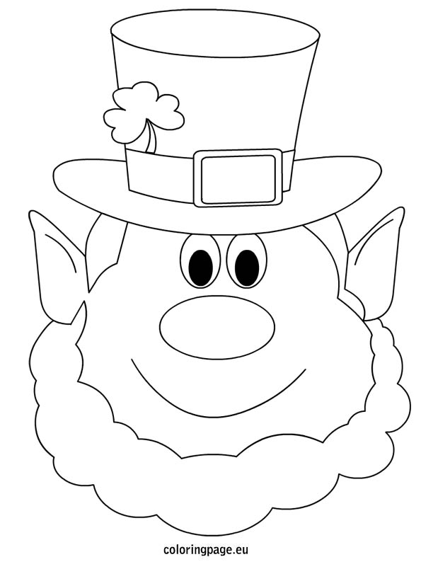 595x804 Leprechaun Face Coloring Pages