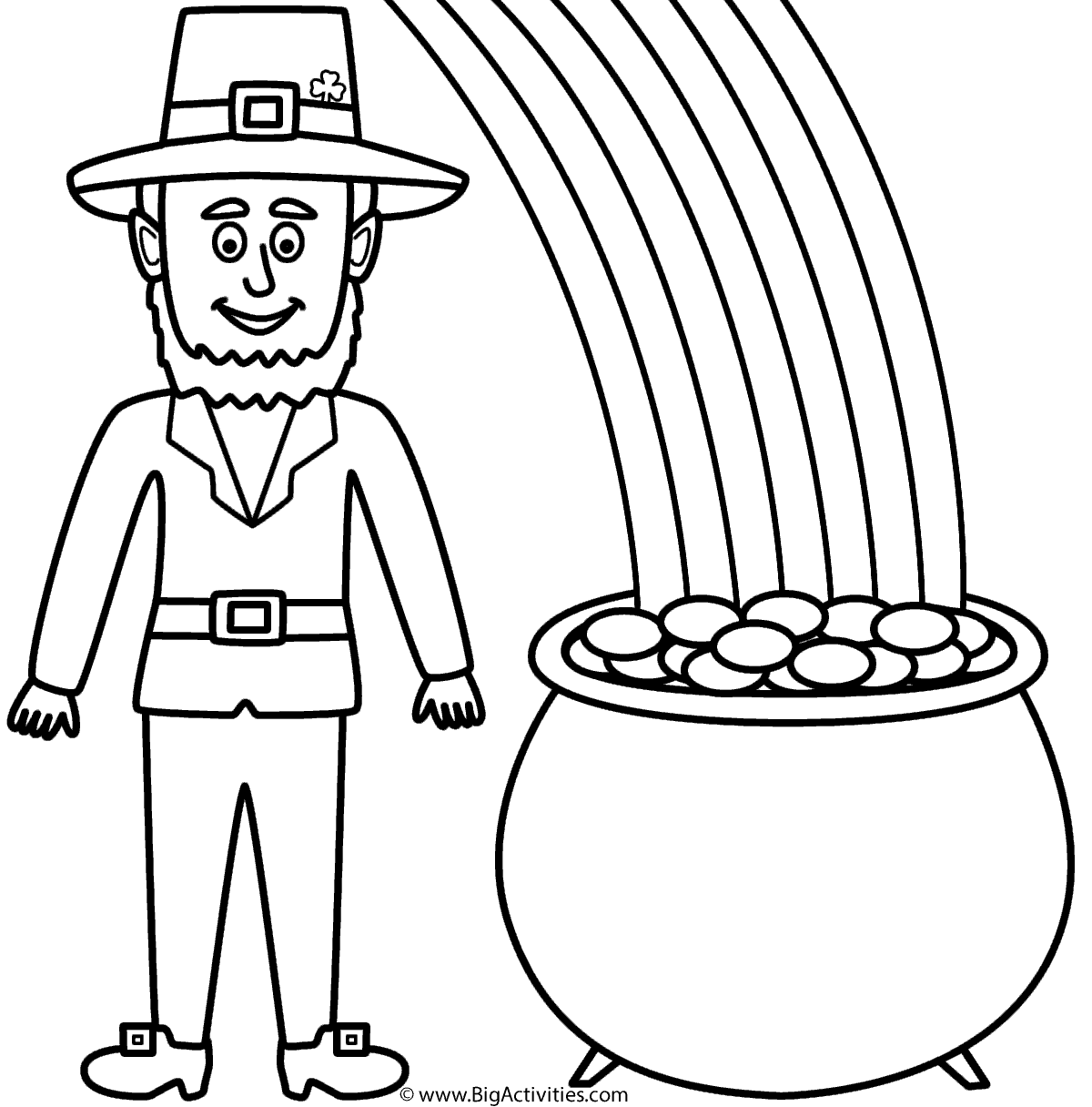1200x1216 Leprechaun With Pot Of Gold And Rainbow
