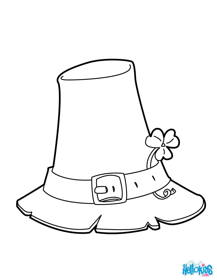 820x1060 Shamrock And Hat Coloring Pages