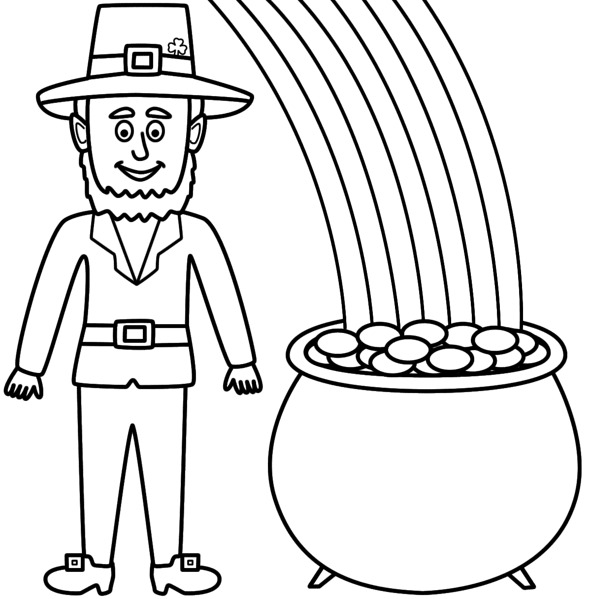 1200x1216 Leprechaun And Rainbow Coloring Pages