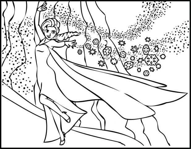 618x481 The Snow Showing Magic Coloring Page Elsa Pages Frozen Let It Go