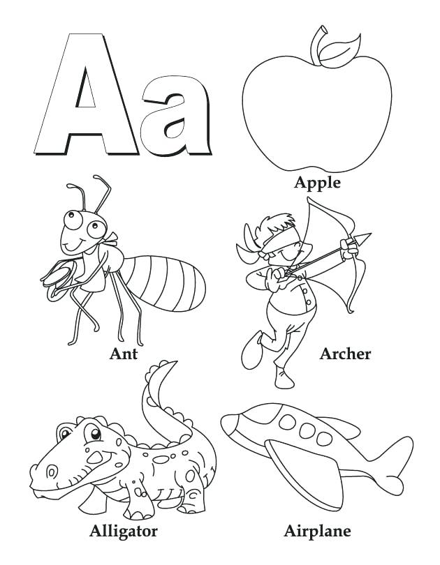 630x810 Coloring Pages Letter A A Colouring Sheet My A To Z Coloring Book