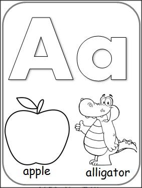 283x374 Letter A Alphabet Card For Coloring. Teacher September