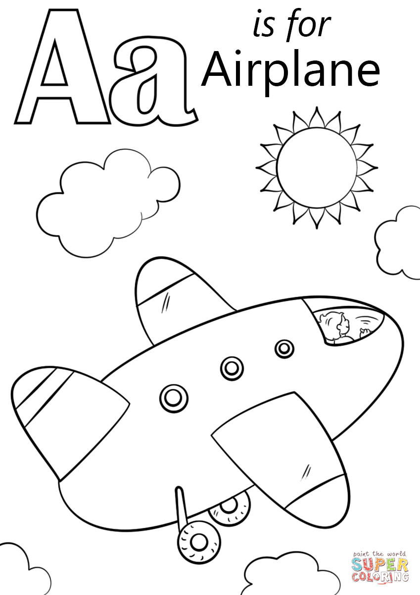 849x1200 Letter A Is For Airplane Coloring Page Free Printable Pages Girls