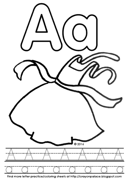 429x606 A Is For Apron Alphabet Coloring Page Crayon Palace