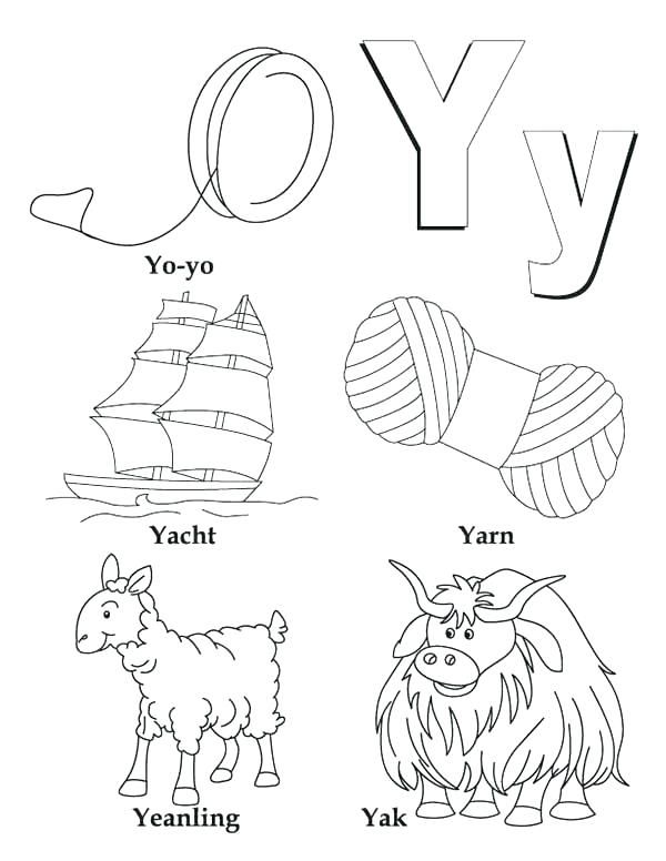 600x776 Letter Y Coloring Page Y Coloring Pages Big And Small Case Letter