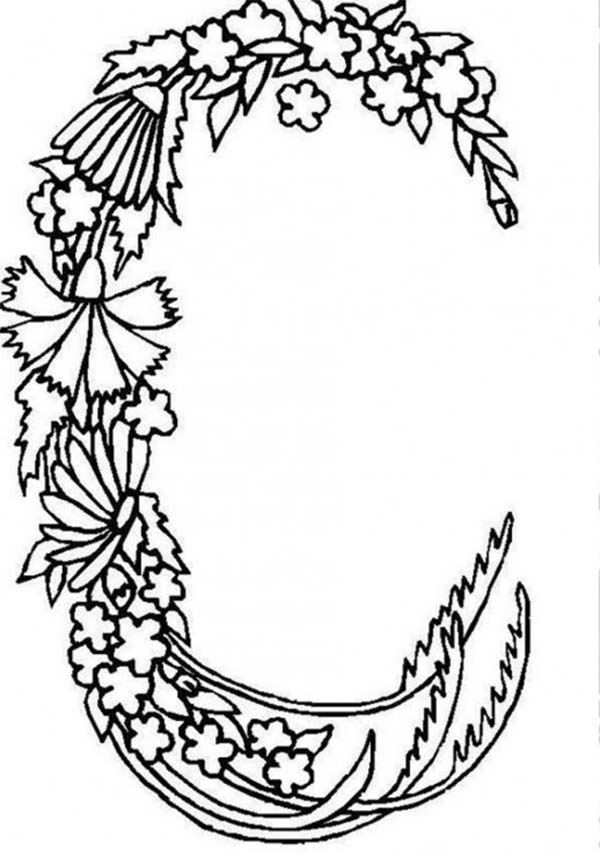 600x859 Alphabet Flowers Letter C Coloring Pages Batch Coloring