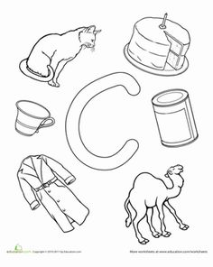 236x296 Letter C Coloring Page Worksheets, Animal Alphabet And Cat