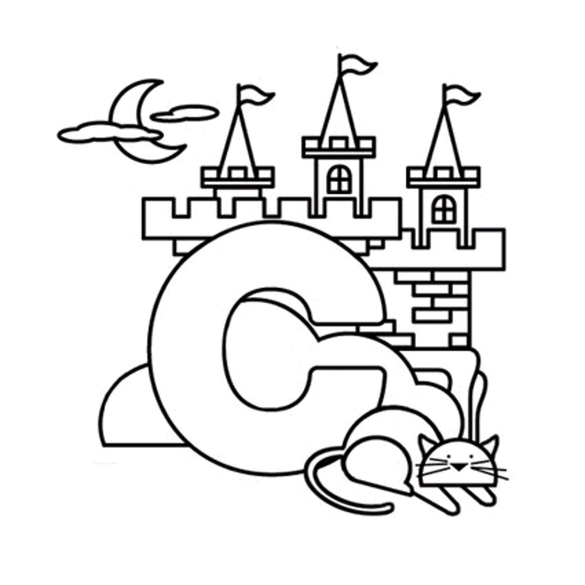 2000x2000 Letter C With Animals Coloring Page Free Printable Pages Within