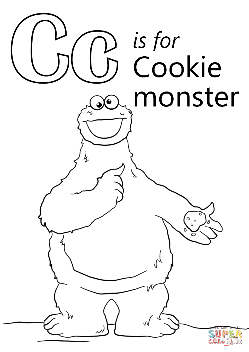 849x1200 Letter C Is For Cookie Monster Coloring Page Free Printable Cookie