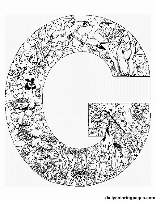 612x792 Letter G Coloring Pages