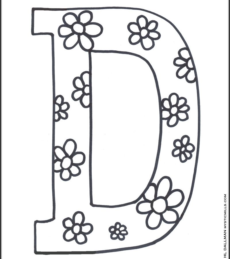 800x900 Letter D Coloring Worksheet For Kids In Preschool Best Pages