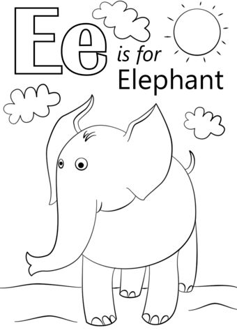 340x480 Letter E Is For Elephant Coloring Page On Letter E Coloring Pages