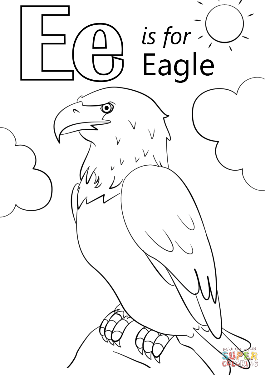 849x1200 Surprising Design Letter E Coloring Pages Is For Eagle Page Free