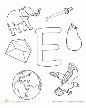 Letter E Coloring Pages Preschool