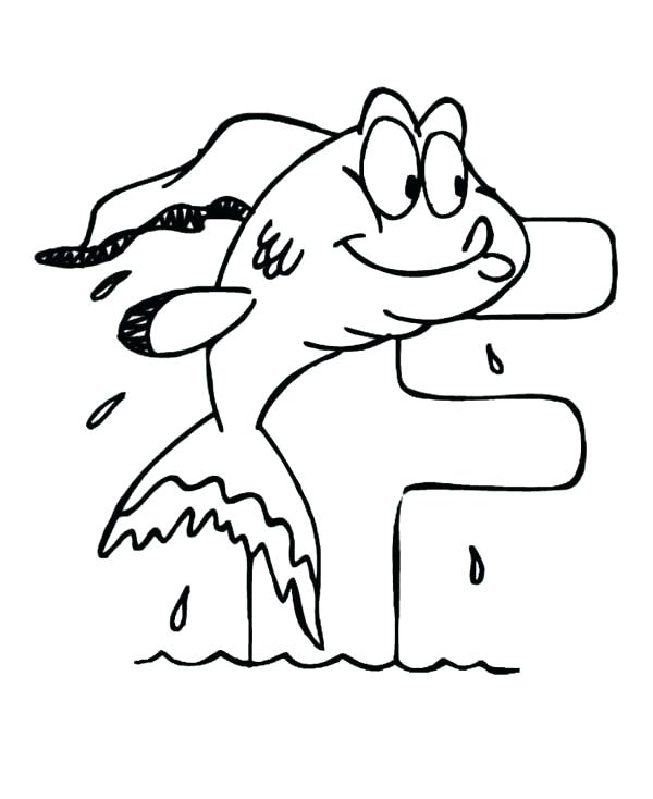 600x734 F Coloring Page