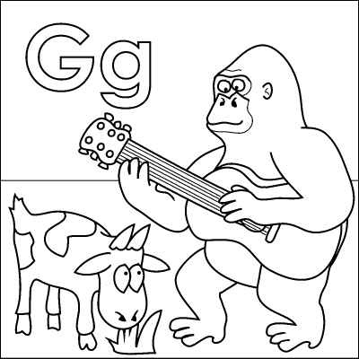 400x400 G Coloring Page Captivating Letter G Coloring Page 61 For Coloring