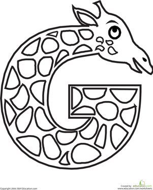 301x374 Letter G Coloring Page Giraffe, Activities And Learning