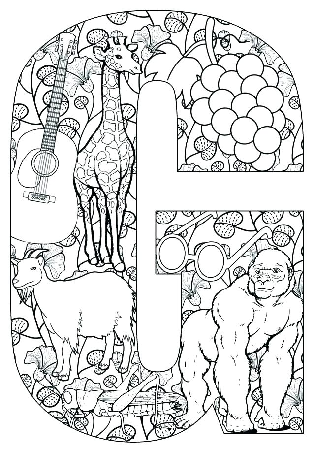 640x912 Letter G Coloring Sheet