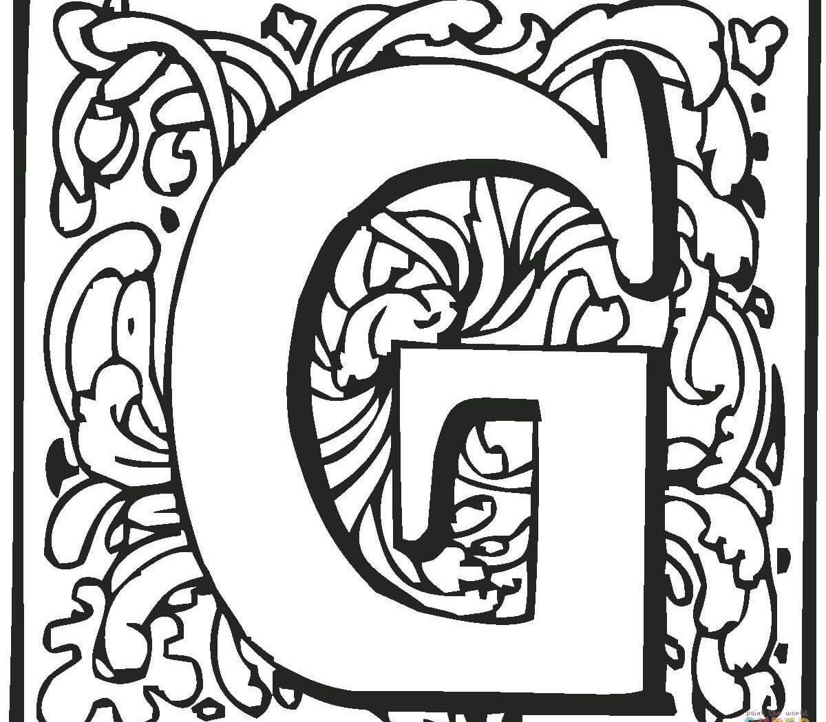 1200x1050 Manificent Decoration Letter G Coloring Page Download Pages