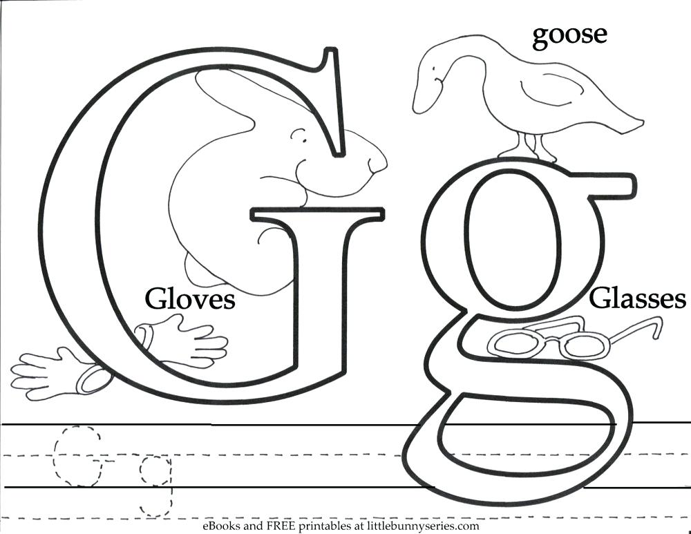 1000x773 Letter G Coloring Pages