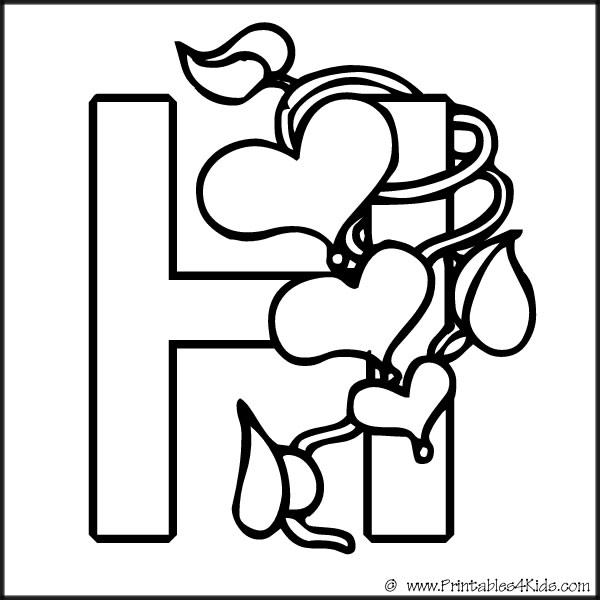 600x600 Letter H Coloring Pages Printable
