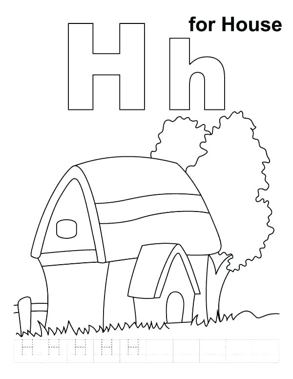 600x776 Letter H Colouring Pages