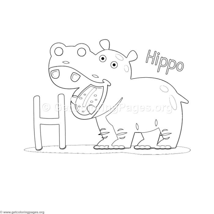 700x700 Free Instant Download Animal Alphabet Letter H Coloring Pages