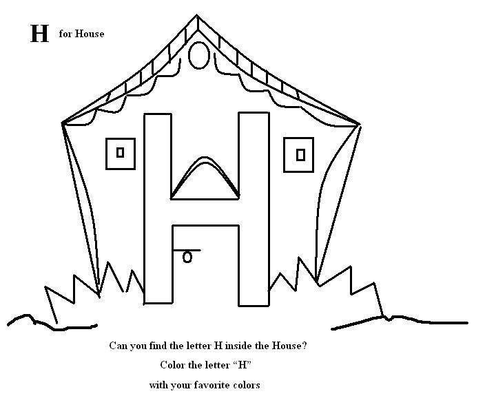704x607 Letter H Coloring Printable Page For Kids