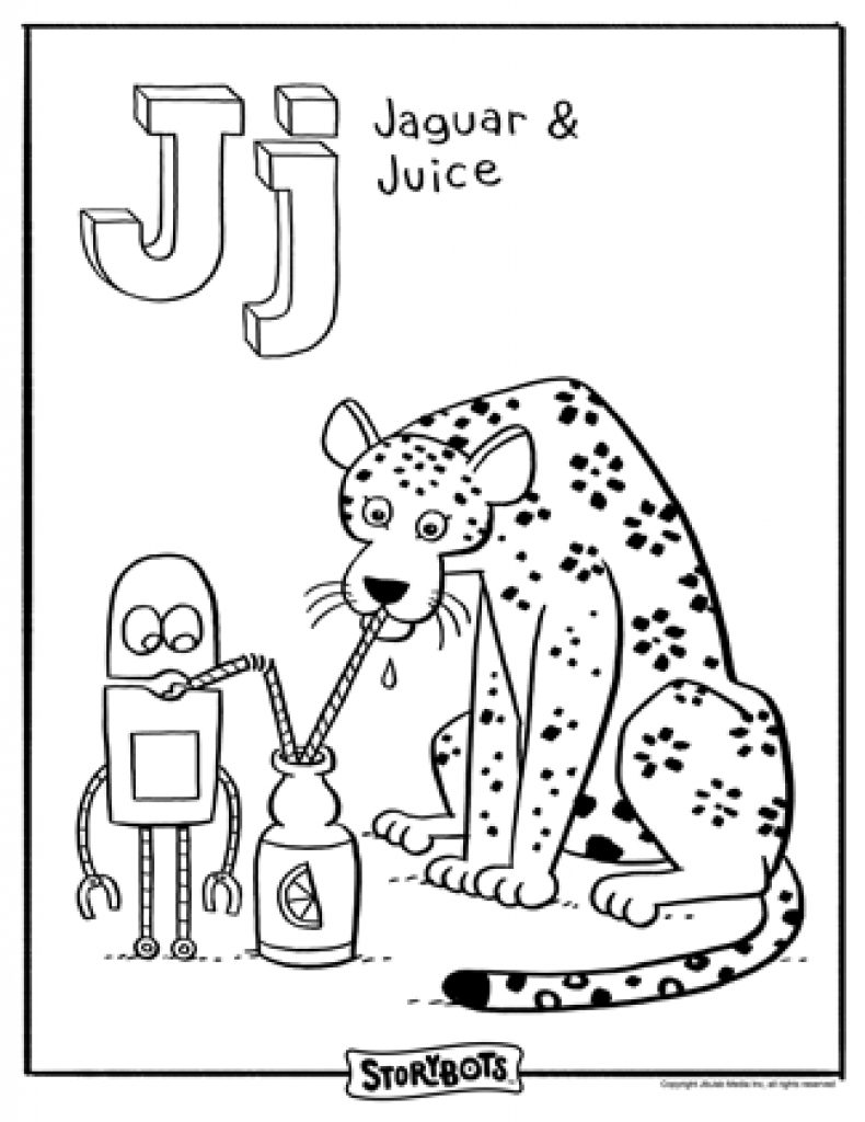 790x1024 Astonishing Decoration Letter J Coloring Page With Plants Free
