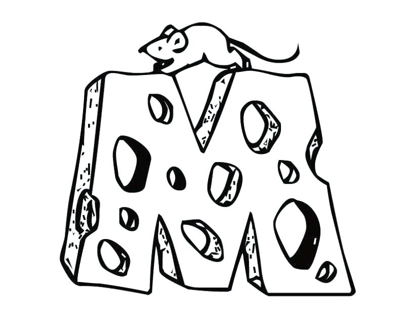 800x622 Cheese Coloring Page M Coloring Page Mouse Cheese Letter M