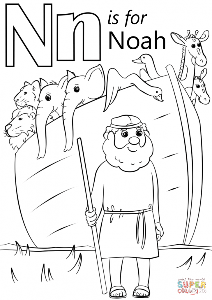 728x1029 Vector Of A Happy Cartoon Newt Leaning On The Letter N Coloring