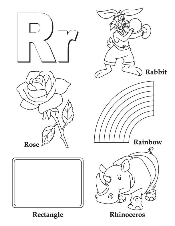 612x792 Letter R Coloring Page