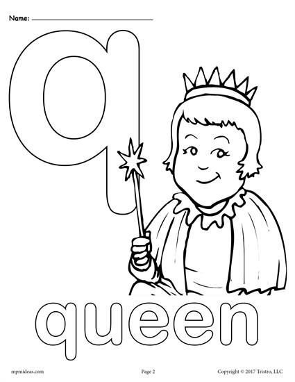 425x550 Letter Q Alphabet Coloring Pages