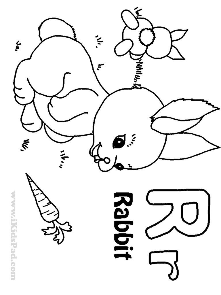 768x1024 Letter R Coloring Pages For Rabbit Free Printable Kids Toddlers