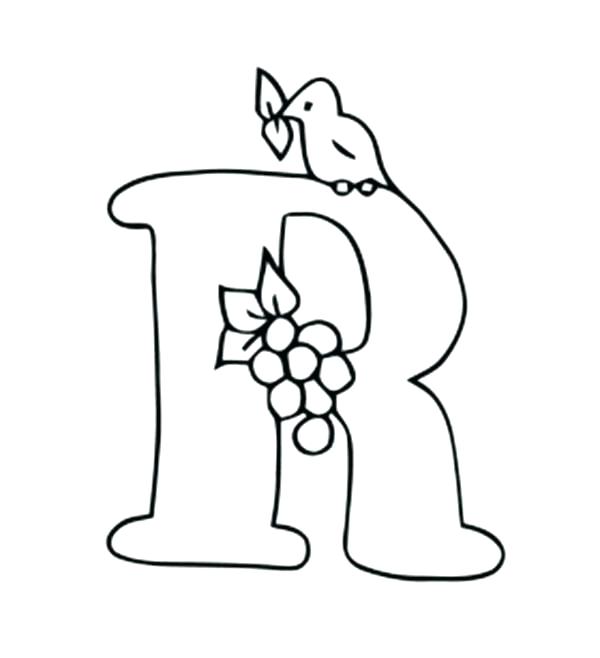 600x658 R Coloring Page
