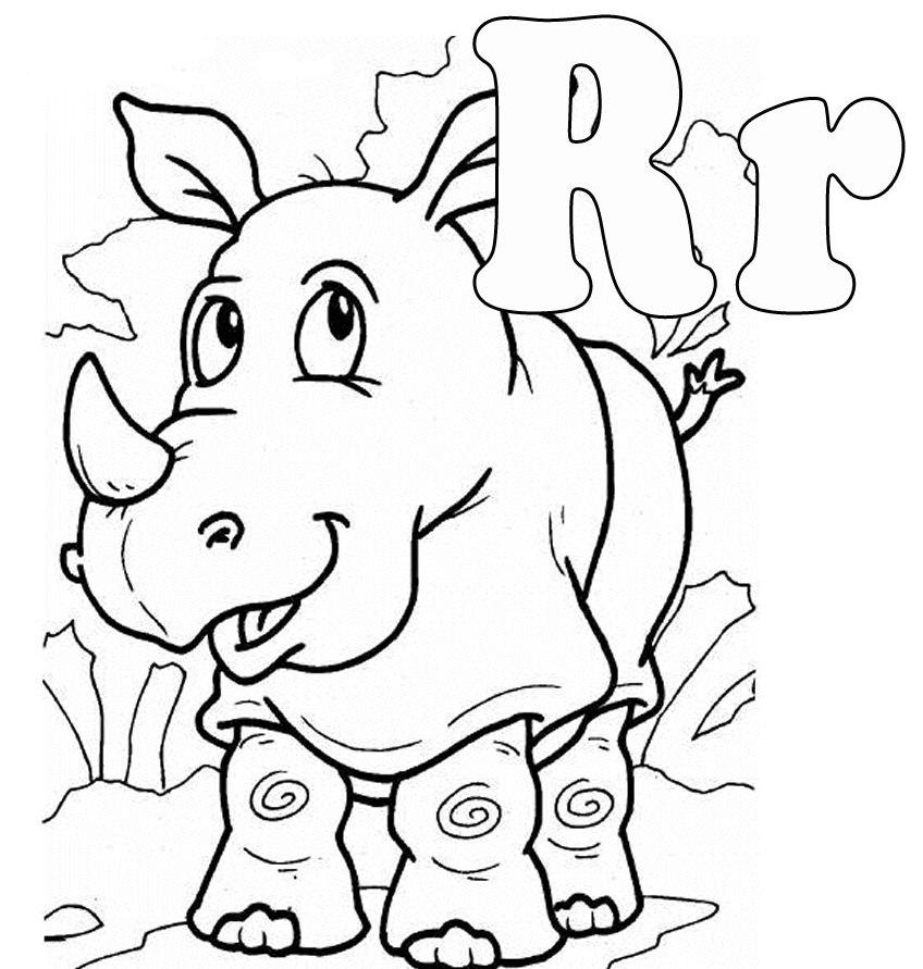 848x891 Animal With Letter R Coloring Page