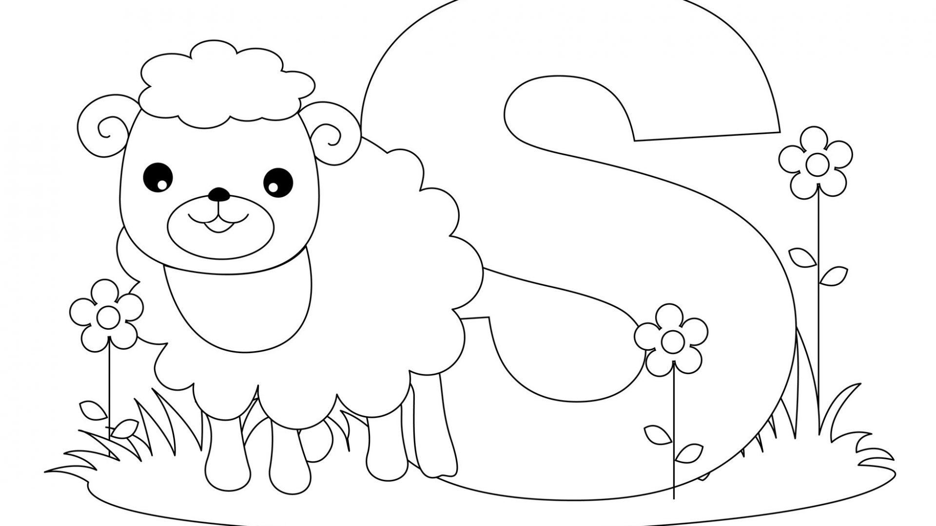 1920x1080 Letter S Coloring Page Free Printable Is For School Pages L Great