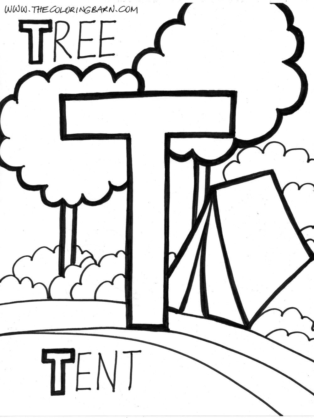1000x1329 Letter T Coloring Pages