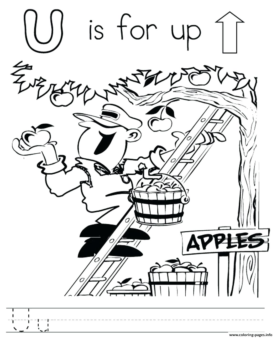 1157x1419 Letter U Coloring Pages Alphabet Print With 6