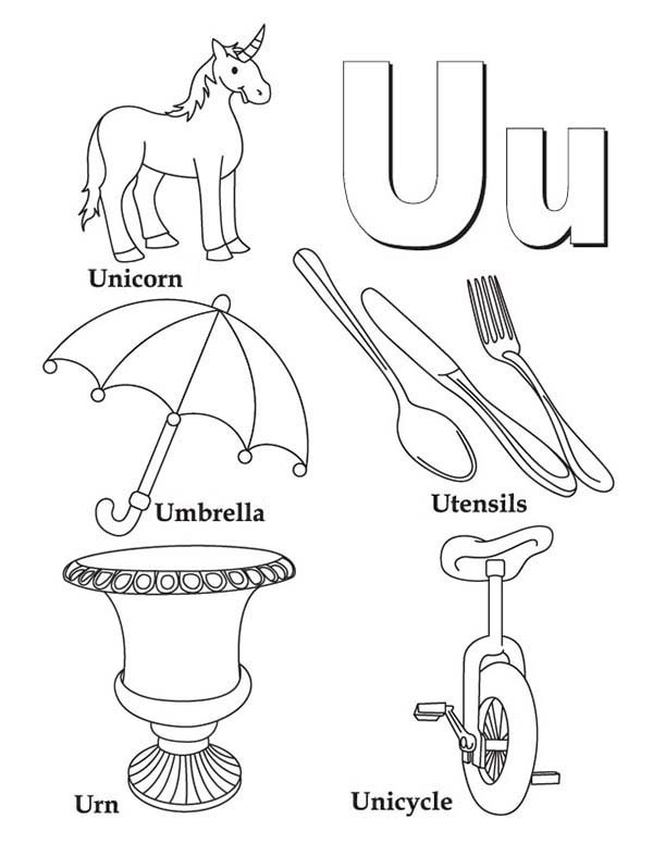 600x776 Letter U Coloring Sheets Preschool Kids Learn Words From Letter U