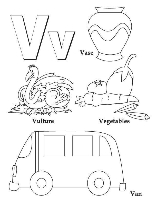 612x792 My A To Z Coloring Book Letter V Coloring Page Preschool