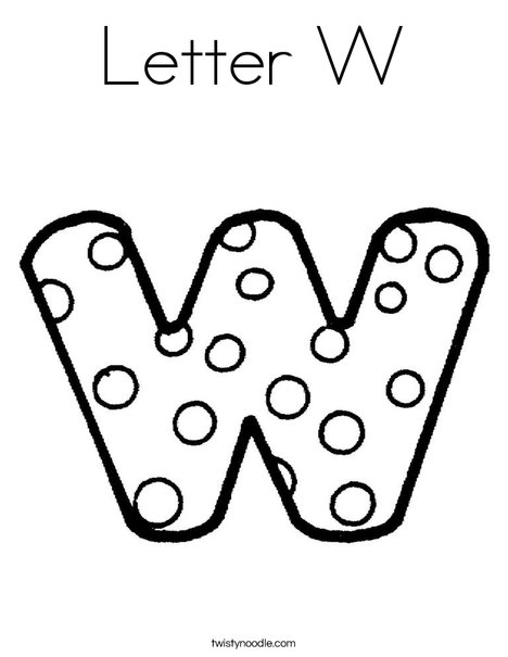 468x605 Letter W Coloring Page