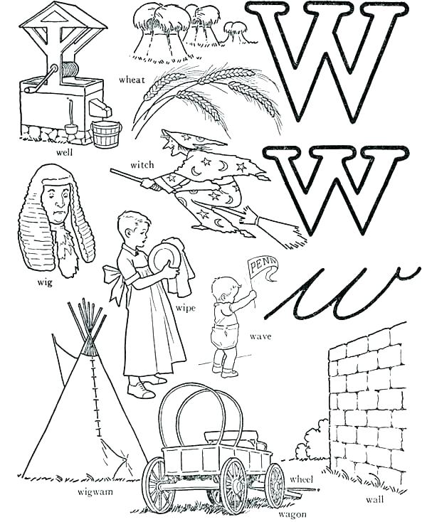 600x734 W Coloring Pages W Coloring Page Letter W Coloring Pages Learning