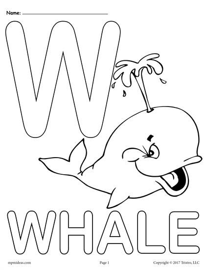 425x550 Letter W Alphabet Coloring Pages
