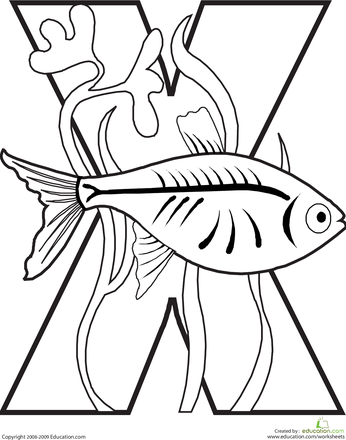 346x440 Letter X Coloring Page Worksheets, Animal Alphabet And Alphabet