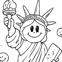 200x200 Smiley Face Liberty Coloring Pages Surfnetkids